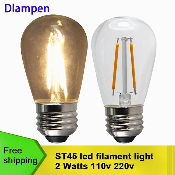 

bulbs ampoules led maison e27 st45 s14 filament bulb 110v 220v 2w outdoor decorative lamp string light e 27 vintage 360 degree lights