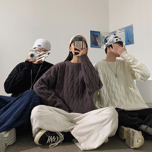 

women's sweaters legible 2021 autumn winter thick sweater women pullover long sleeve o neck female loose jumper warm pull femme, White;black