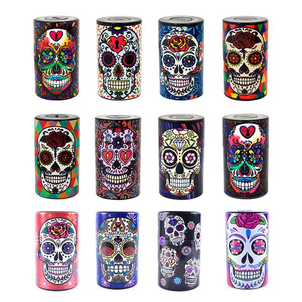 Пластиковый Пресс для хранения табака JARS Portable Creative Skull Print Sealed JAR BOX BOX Бытовые аксессуары для курения