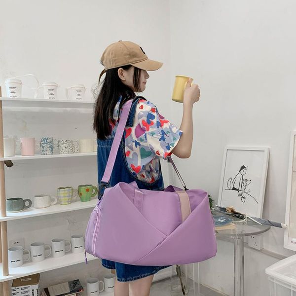 

duffel bags fashion large sport suitcase gym yoga bag fitness waterproof travel shoes handbag women oxford cloth shoulder 2021