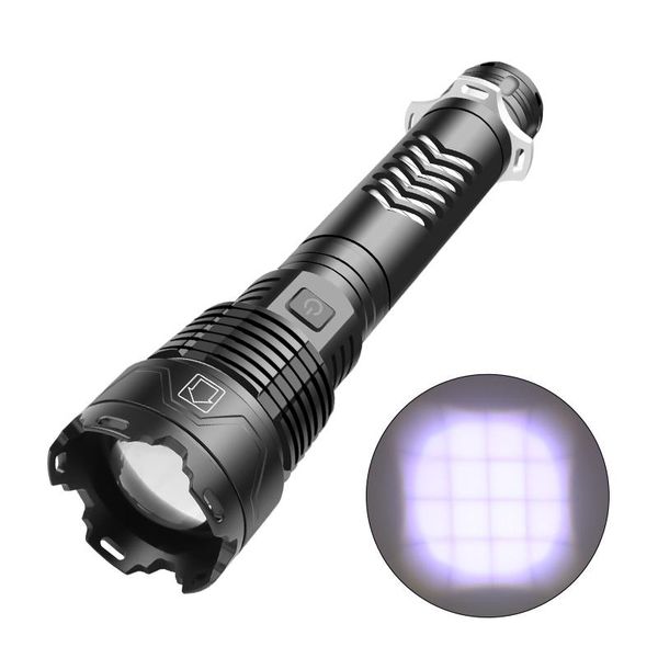 

flashlights torches xhp160 led use 2 * 26650 / 18650 type-c usb charging 5 mode zoom low power reminder