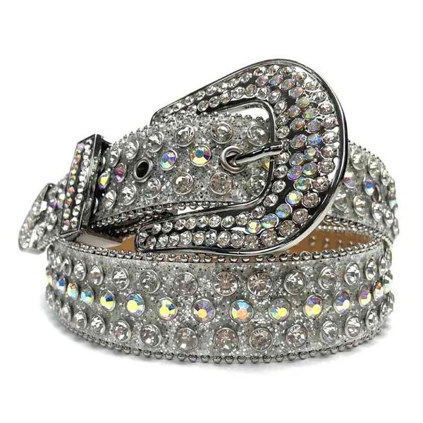 

designer belts 2023 style diamond s for women man genuine leather crystal luxury rhinestone width 3.8cm casual ladies buckle belt, Silver