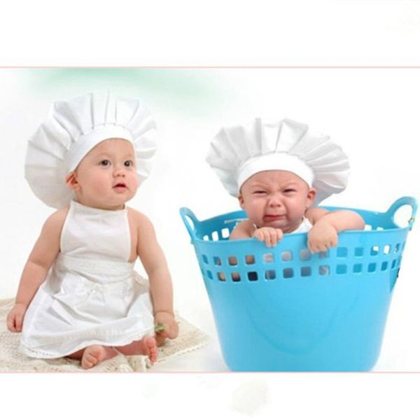 

caps & hats born baby pography chef clothing white apron and hat prop, Yellow