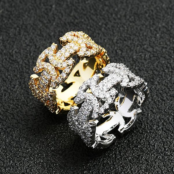 

butterfly rings cz diamond ring copper iced out cubic zirconia hip hop jewelry for men women gift, Silver