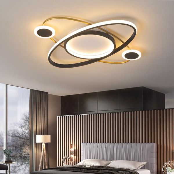 

new minimalist modern creative led ceiling chandelier living room study bedroom ac85-265v black aluminum chandelier fixtures