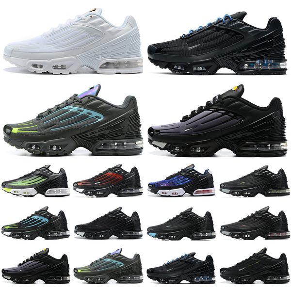 

tn plus 3 running shoes mens trainers chaussures triple black laser blue bred hyper violet silver red smoke grey outdoor sports sneakers