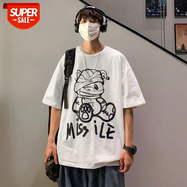 

white t-shirt men's short-sleeved wild fat plus size loose half-sleeved compassionate clothing #oj6n, White;black