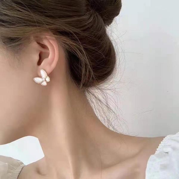 

70% off s925 silver necklace original white shell butterfly fritillaria earrings rose gold necklace