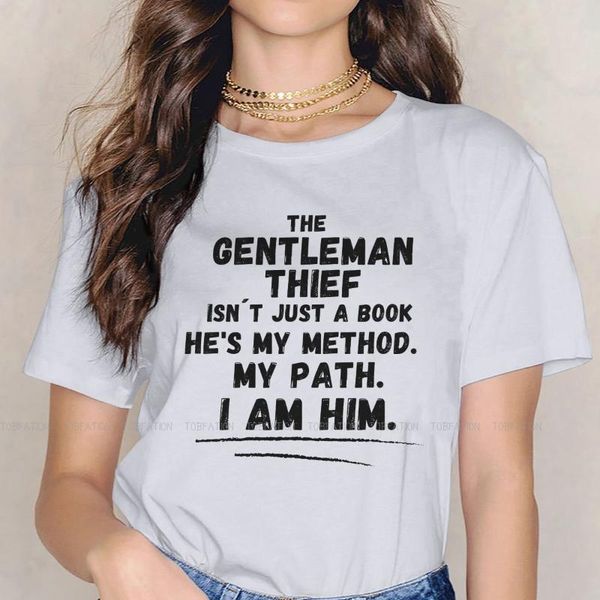 

women's t-shirt gentleman thief hipster tshirts arsene lupin girl fabric 4xl t shirt round neck oversized, White