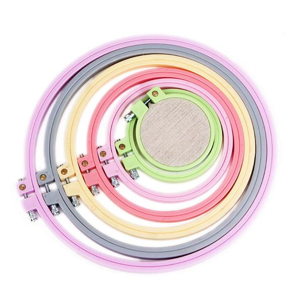 

sewing notions & tools 6 sizes embroidery frame plastic circle cross-stitch hoop ring home handmade diy tool, Black