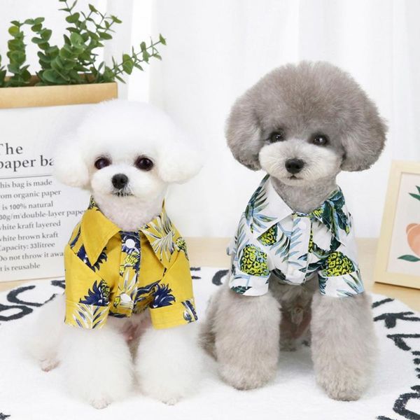 

dog apparel pet summer hawaiian beach clothes vest thin shirts floral t-shirt for small cat teddy poodle