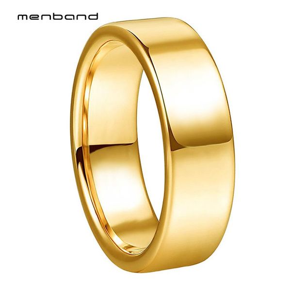 

wedding rings classic gold color band 8mm 6mm tungsten carbide engagement polishing finish size 5-15 record name, Slivery;golden