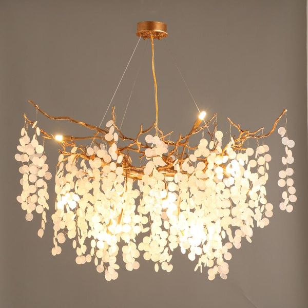 

french light luxury living room american creative art bedroom modern branch lamp all copper dining room crystal chandelie