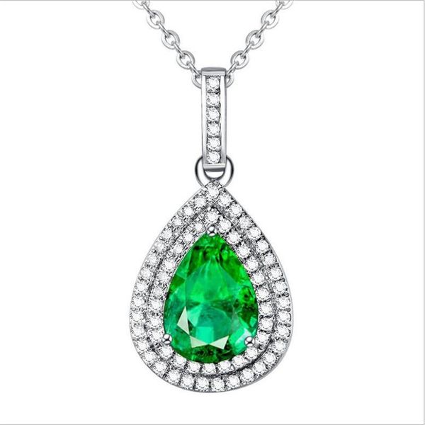 

pendant necklaces fashion lady silver plated necklace for women jewelry bright crystal blue water drop female choker accessories