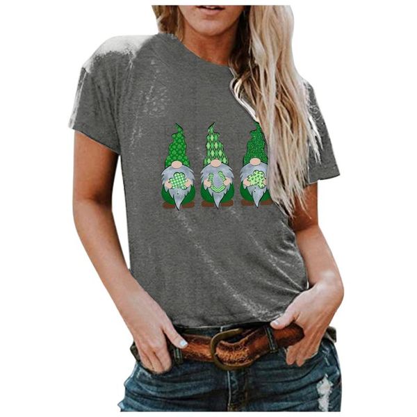 

women's t-shirt st. patrick's day women tees casual cotton short sleeve harajuku vintage undefined plus size clothing, White
