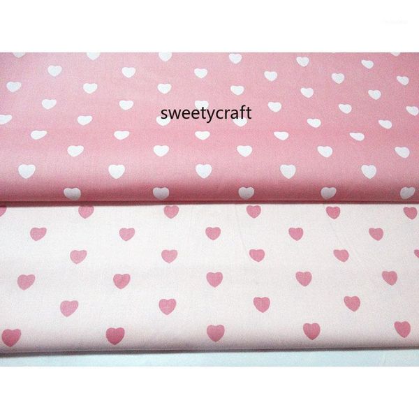 

ribbon heart print fabrics handmade tela algodon diy sewing patchwork baby dress kids bed needlework cloth tissue cotton twill fabrics1, Pink;blue