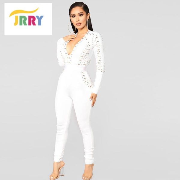 

women's jumpsuits & rompers jrry women two pieces long sleeve and pants solid hollow out, Black;white