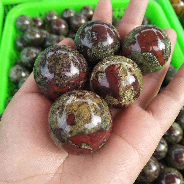 

decorative objects & figurines natural dragon blood stone jasper crystal sphere ball healing