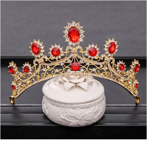 

vintage bride wedding crown baroque rhinestone crystal crown wedding hair accessories golden princess headdress brid qylhbs, Silver