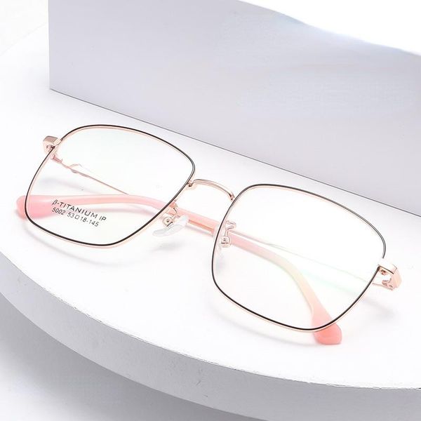

fashion sunglasses frames metal glasses optical frame large myopia rim semi-titanium prescription wholesale 5002, Black