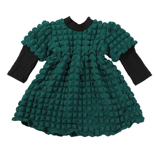 

girl's dresses 2021 girls dress solid color fake two-piece autumn, Red;yellow