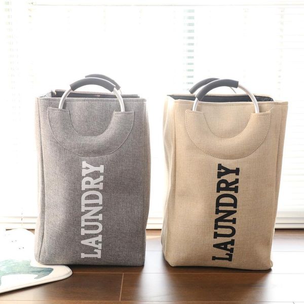 

laundry bags europe basket with handle fabric clothing storage foldable clothes kid toy sundries bag