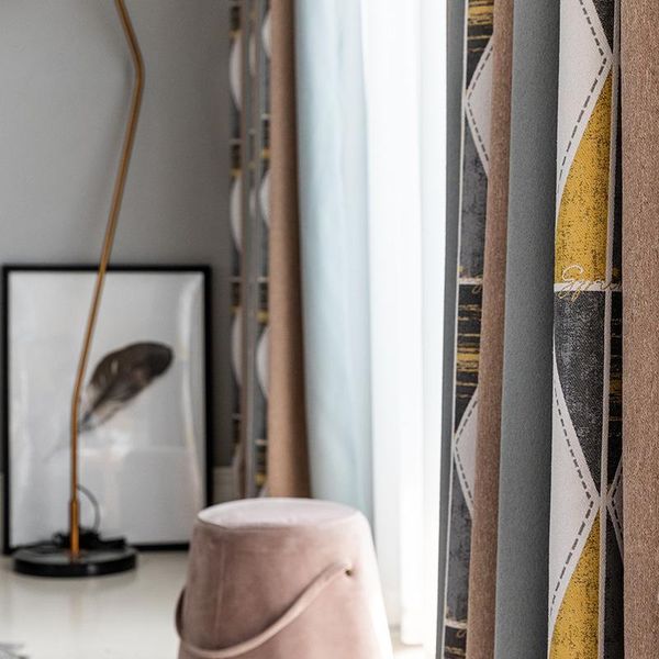 

curtain & drapes pastoral design geometric stripe curtains for living room shade fabric bedroom kitchen window treatments