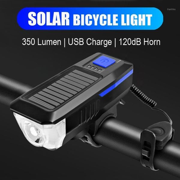 

bike lights multi-function bicycle light horn bell usb rechargeable solar front led head lamp mtb cycling taillight1