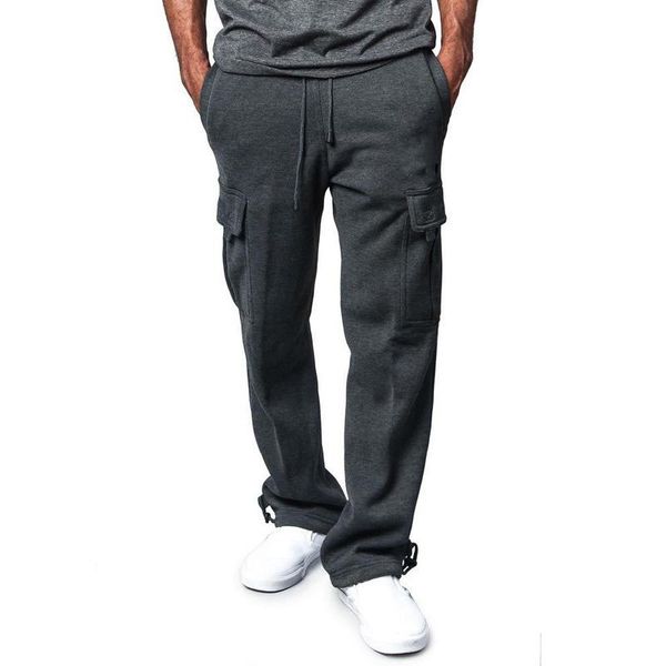 

men's pants men cargo safari straight cotton casual spring autumn wearing, Black