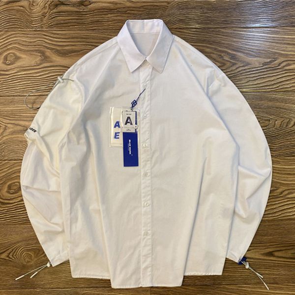 

2021 new lrregular drawstring adererror women streetwear white black ader error long sleeve shirts men clothing m277