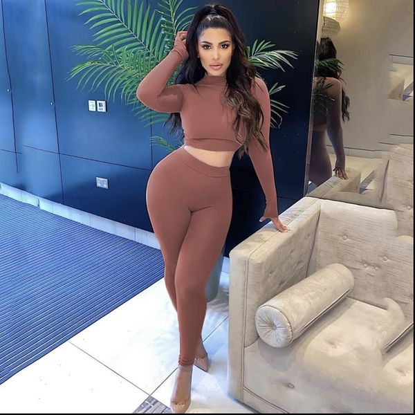 

casual tracksuit women two piece set crop and pants sweat suits womens bodycon ensemble femme 2 piece set, Gray