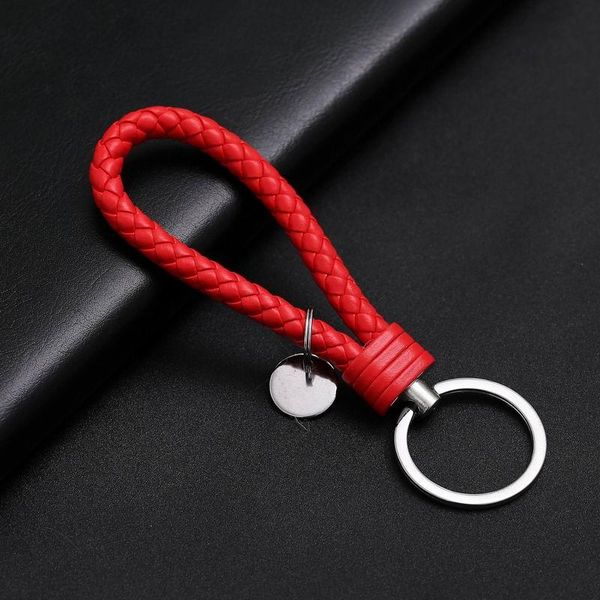 

keychains car keychain leather cord keyring key ring chain creative holder auto accessories, Silver