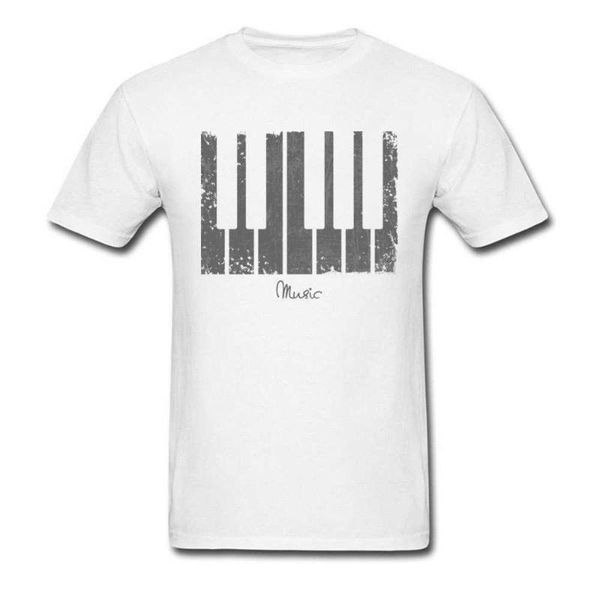 

men's t-shirts t shirt music leisure tshirt cotton crew neck short sleeve simple style t-shirt birthday wholesale retro piano sweatshir, White;black