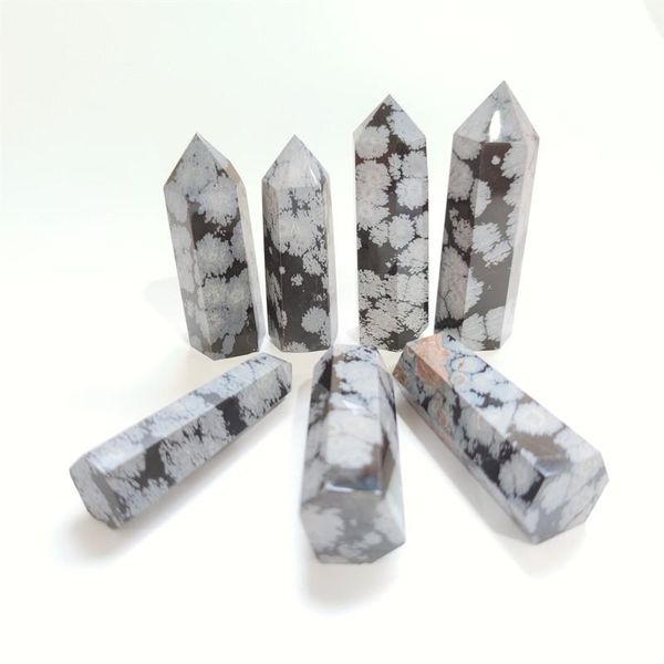 

decorative objects & figurines natural quartz cure home decoration crystal hand carving snowflake obsidian point wand zjl