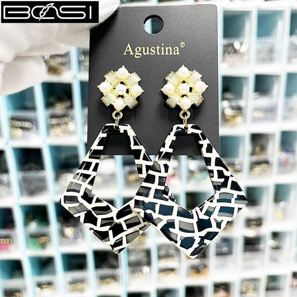 

dangle & chandelier bosi kpop black earrings for women 2021 drop fashion jewelry korean acrylic simple earring girls big wholesale, Silver