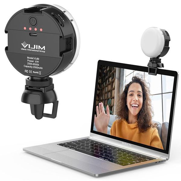

vijim cl01 video conference light with clip 800lux 2000mah portable soft lamp led video light for notebook tablet mobile phones