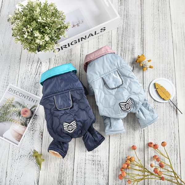 

dog apparel autumn and winter super warm cotton inside pet clothes four-foot thickening pants for small supplies suit
