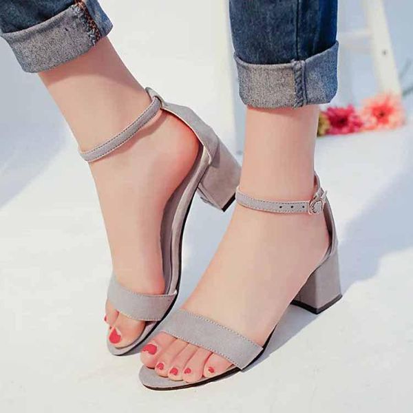 

sandals mid-heel women summer shoes comfortable high heels thick heel peep toe non-slip soft bottom mother slip-ona089, Black