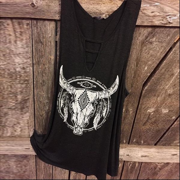 

umeko casual print tank sleeveless hollow out v neck gothic summer vest vogue loose 2021 camisole, White