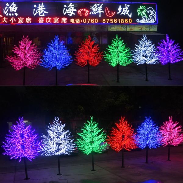

christmas decorations led cherry blossom tree light string 1152pcs bulbs 2m/6.5ft height 110/220vac rainproof outdoor garden decor