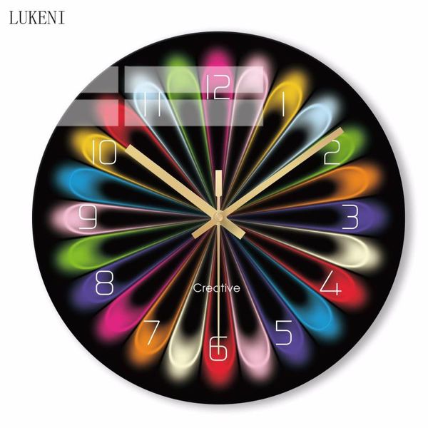 

wall clocks color neon tempered glass clockwall decor home