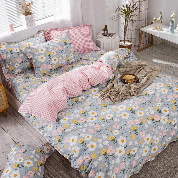 

bedding sets pure cotton fresh style skin-friendly and comfortable sleep set duvet coverÂ quilt cover bed sheet pliiowcase 4pcs