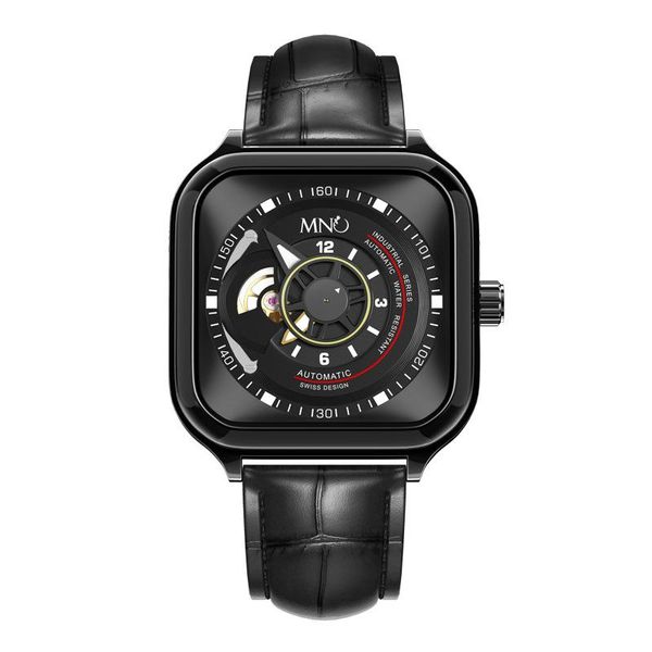 

wristwatches men's watch square dial luxury automatic mechanical fashion hollow waterproof leisure sports business student gifts, Slivery;brown