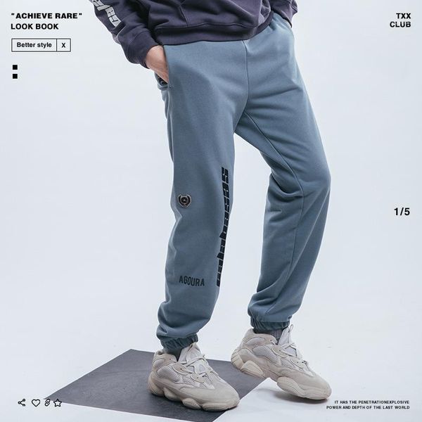 

autumn/winter men's letterwork embroidered sweatpants casual pants, Black