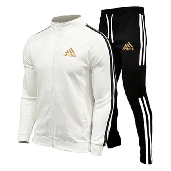 

2-piece men's sportswear, zipper casual et, sportswear + , sweatshirt, suit, Gray