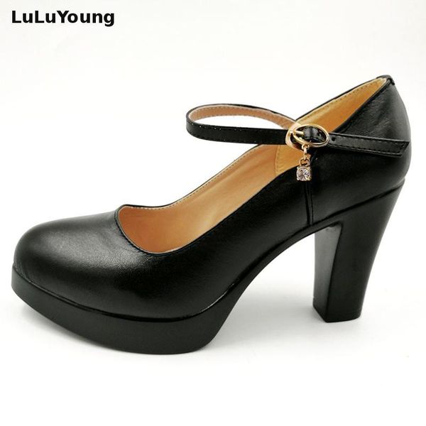 

leather shoes women high heels pumps female black white shoes platform pumps sy-2106