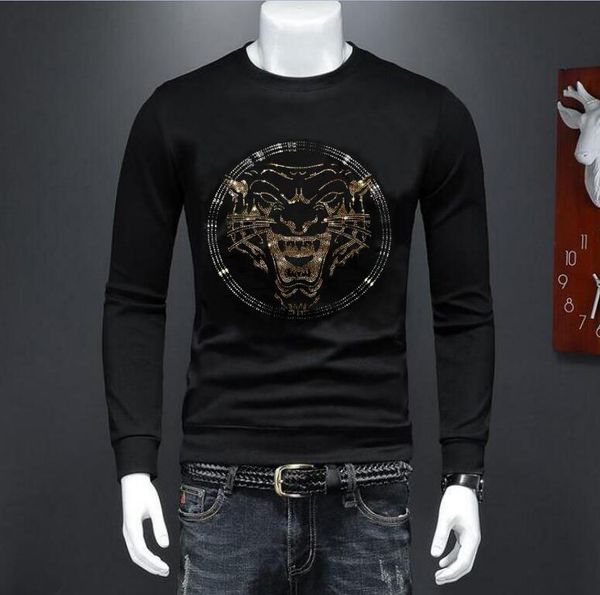 

2022 new style rhinestones sweatshirt casual fashion hoodies fleece jacket fall sweatshirts autumn 095, Black