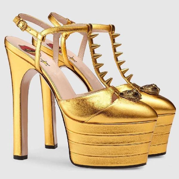 

dress shoes women chunky high heel t strap rivet sandals round toe evening party shoe platform ball summer lady sandal 3-d-sl-2, Black