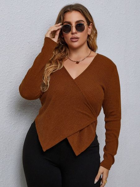 

plus wrap asymmetrical hem tee f6zw#, Black