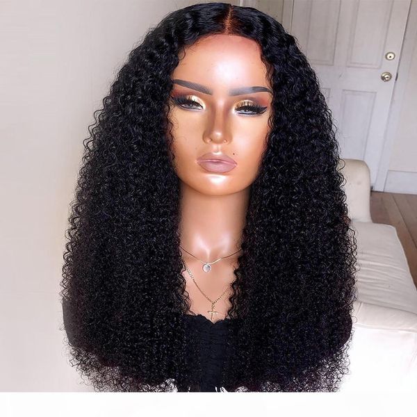 

kinky curly 5x5 pu silk lace front wigs for women brazilian natural color remy human hair 13x6 glueless lace front wigs, Black;brown